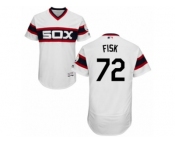 Men's Majestic Chicago White Sox #72 Carlton Fisk White Flexbase Authentic Collection MLB Jersey