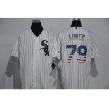 Men's Majestic Chicago White Sox #79 Jose Abreu White USA Flag Fashion MLB Jersey