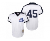 Men's Mitchell and Ness Chicago White Sox #45 Michael Jordan Replica White Throwback MLB Jersey