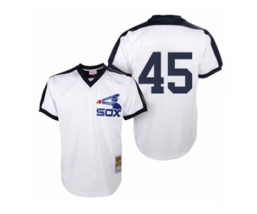 Men's Mitchell and Ness Chicago White Sox #45 Michael Jordan Replica White Throwback MLB Jersey