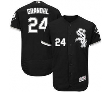 Men's White Sox #24 Yasmani Grandal Black Flexbase Authentic Collection Stitched Baseball Jersey