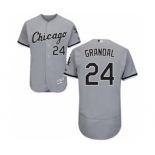 Men's White Sox #24 Yasmani Grandal Grey Flexbase Authentic Collection Stitched Baseball Jersey