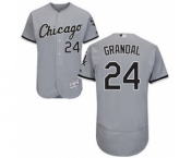 Men's White Sox #24 Yasmani Grandal Grey Flexbase Authentic Collection Stitched Baseball Jersey