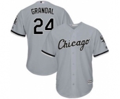 Men's White Sox #24 Yasmani Grandal Grey New Cool Base Stitched Baseball Jersey