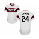 Men's White Sox #24 Yasmani Grandal White Flexbase Authentic Collection Alternate Home Stitched Baseball Jersey