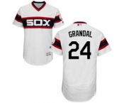 Men's White Sox #24 Yasmani Grandal White Flexbase Authentic Collection Alternate Home Stitched Baseball Jersey