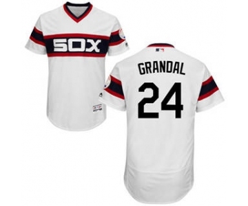 Men's White Sox #24 Yasmani Grandal White Flexbase Authentic Collection Alternate Home Stitched Baseball Jersey