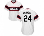 Men's White Sox #24 Yasmani Grandal White New Cool Base Alternate Home Stitched Baseball Jersey