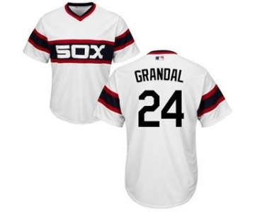 Men's White Sox #24 Yasmani Grandal White New Cool Base Alternate Home Stitched Baseball Jersey