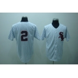 mlb chicago white sox #2 fox m&n white(black strip)