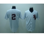 mlb chicago white sox #2 fox m&n white(black strip)