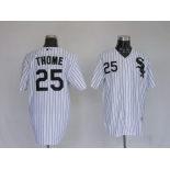 mlb chicago white sox #25 thome white(black strip)