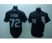 mlb chicago white sox #72 fisk black