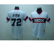 mlb chicago white sox #72 fisk m&n white