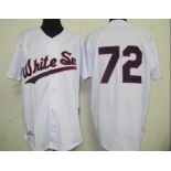 mlb chicago white sox #72 fisk m&n white[white sox]