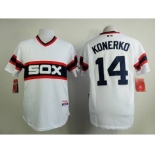 mlb jerseys chicago white sox #14 konerko white[m&n]