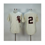 mlb jerseys chicago white sox #2 fox cream(black strip)[m&n]