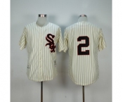 mlb jerseys chicago white sox #2 fox cream(black strip)[m&n]