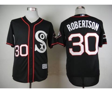 mlb jerseys chicago white sox #30 robertson black[2015 new][robertson]