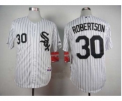 mlb jerseys chicago white sox #30 robertson white(black strip)[robertson]