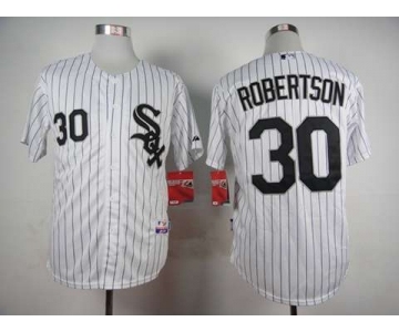 mlb jerseys chicago white sox #30 robertson white(black strip)[robertson]