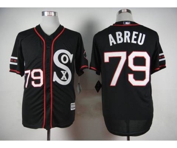 mlb jerseys chicago white sox #79 abreu black[2015 new]