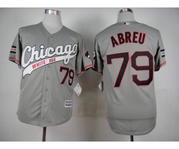 mlb jerseys chicago white sox #79 abreu grey[2015 new]