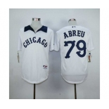 mlb jerseys chicago white sox #79 abreu white[m&n]