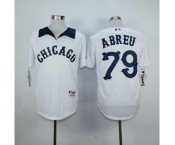 mlb jerseys chicago white sox #79 abreu white[m&n]