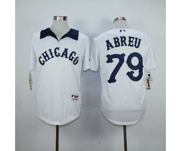 mlb jerseys chicago white sox #79 abreu white[m&n]