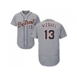 Detroit Tigers #13 Omar Vizquel Grey Flexbase Authentic Collection Stitched MLB Jersey