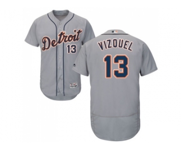 Detroit Tigers #13 Omar Vizquel Grey Flexbase Authentic Collection Stitched MLB Jersey