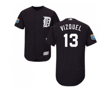 Detroit Tigers #13 Omar Vizquel Navy Blue Flexbase Authentic Collection Stitched MLB Jersey