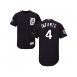 Detroit Tigers #4 Omar Infante Navy Blue Flexbase Authentic Collection Stitched MLB Jersey