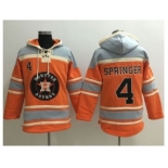 Houston Astros #4 George Springer Orange Sawyer Hooded Sweatshirt MLB Hoodie