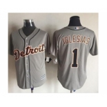 Men Detroit Tigers #1 Jose Iglesias Gary 2016 Official Cool Base Jersey