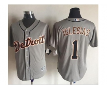 Men Detroit Tigers #1 Jose Iglesias Gary 2016 Official Cool Base Jersey