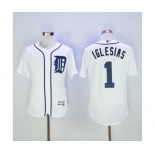 Men Detroit Tigers #1 Jose Iglesias Majestic White Flexbase Authentic Collection Player Jersey