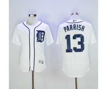 Men Detroit Tigers #13 Lance Parrish Majestic White Flexbase Authentic Collection Player Jersey