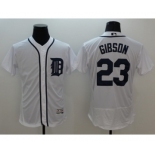 Men Detroit Tigers #23 Kirk Gibson Majestic white Flexbase Authentic Collection Player Jersey