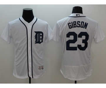 Men Detroit Tigers #23 Kirk Gibson Majestic white Flexbase Authentic Collection Player Jersey