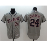 Men Detroit Tigers #24 Miguel Cabrera Majestic Gray Flexbase Authentic Collection Player Jersey