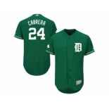 Men Detroit Tigers #24 Miguel Cabrera Majestic Green Flexbase Authentic Collection Player Jersey