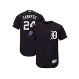 Men Detroit Tigers #24 Miguel Cabrera Majestic Navy 2018 Spring Training Flex Base Player Jersey