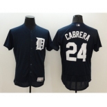 Men Detroit Tigers #24 Miguel Cabrera Majestic Navy Blue Flexbase Authentic Collection Player Jersey