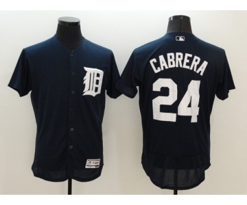 Men Detroit Tigers #24 Miguel Cabrera Majestic Navy Blue Flexbase Authentic Collection Player Jersey