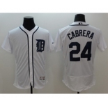 Men Detroit Tigers #24 Miguel Cabrera Majestic white Flexbase Authentic Collection Player Jersey