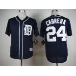 Men Detroit Tigers #24 Miguel Cabrera Navy Blue 2016 Official Cool Base Jersey