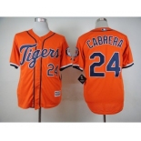 Men Detroit Tigers #24 Miguel Cabrera Orange 2016 Official Cool Base Jersey