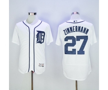 Men Detroit Tigers #27 Jordan Zimmermann Majestic White Flexbase Authentic Collection Player Jersey